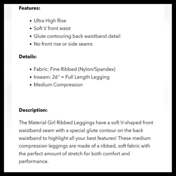 BuffBunny Material Girl Vibrant Red Ribbed Leggings - Picture 8 of 8